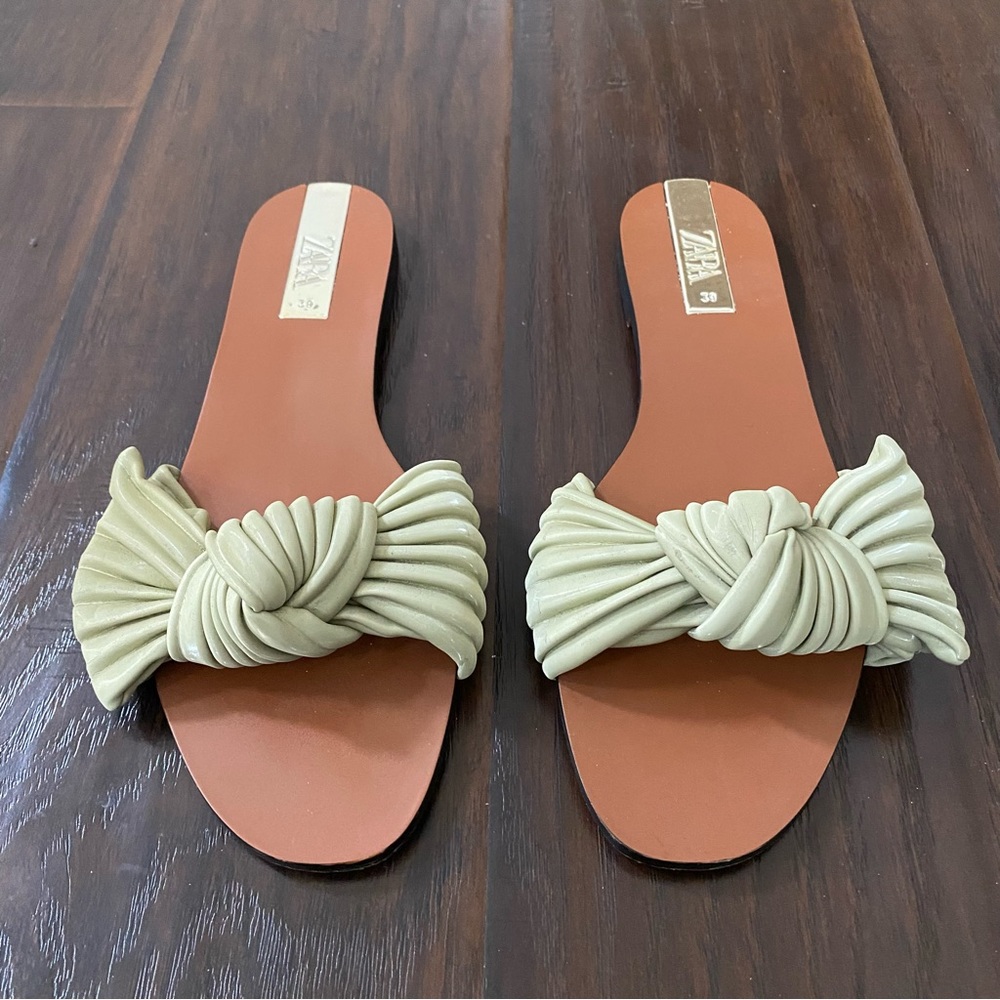Zara Cream Knotted Sandals